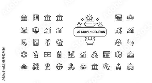 AI Driven Decision - Financial Icons Collection
