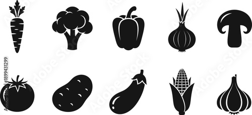 Vegetable icons illustration