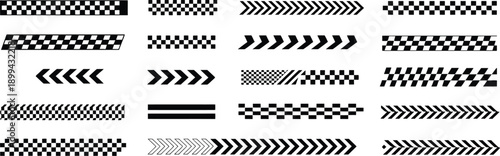 racing car decals and checkered flag stripe graphics set