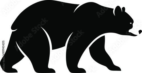 Black silhouette of a walking bear