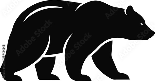 Black bear silhouette walking to the right