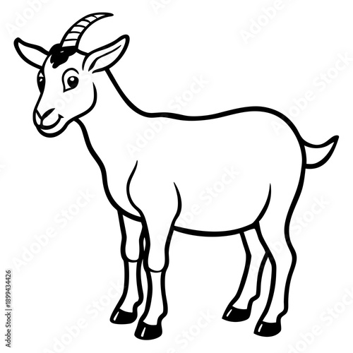 A wild silhouette of a horned goat and a majestic stag mammal vector illustration featuring nature wildlife animal elements like antlers and horns isolated on white