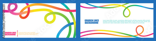 Colorful Flowing Gradient Lines Abstract Horizontal Banner