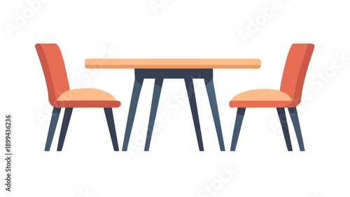 modern table and chair isolated on a white background . dinning table