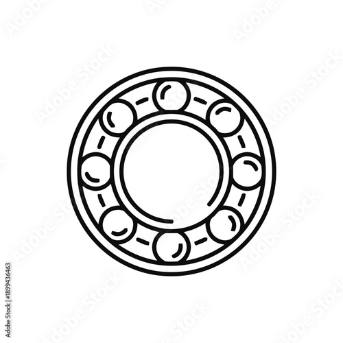 Ball bearing mechanical component, engineering part for machinery, industrial equipment element, rotating 