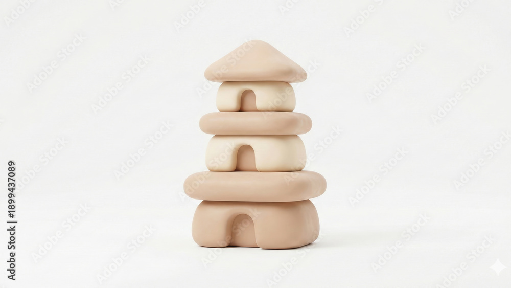 Fototapeta premium Songkran Traditional Sand Pagoda 3D Icon.
