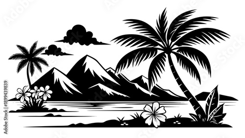 A vibrant blue ocean wave crashes with white foam, rendered in a mosaic-like, stained-glass illustration style against an orange sky filled with geometric stars and circles.