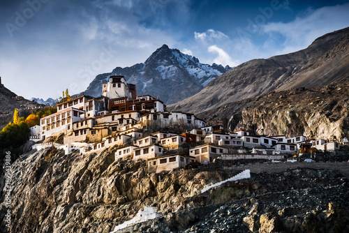 Diskit Monastery overlooking the Nubra Valley in Ladakh. India, Asia.