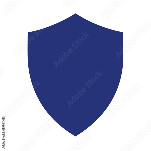 Free Download Navy blue security shield icon, minimalist flat vector illustration on a white background, symbolizing protection or safety. - GFXLoad