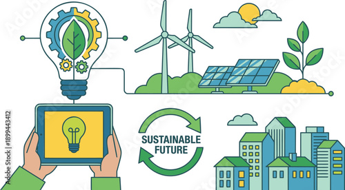 Sustainable Future Concept with Renewable Energy Sources.