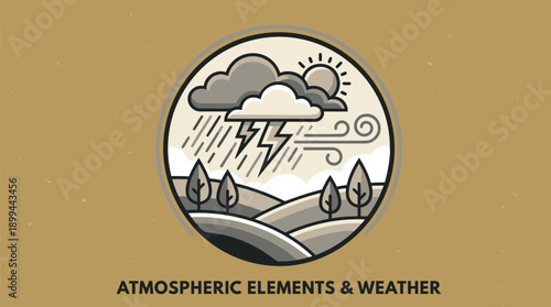 Atmospheric Elements and Weather Illustration.