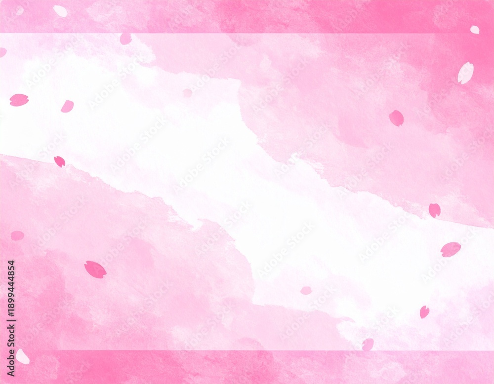 Obraz premium ピンク色の桜背景のフレーム