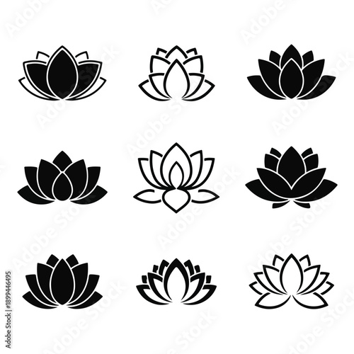 Lotus Flower Silhouette Collection