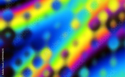 Vector halftone gradient effect. Light pastel colours abstract background. Retro 80's style colors and textures