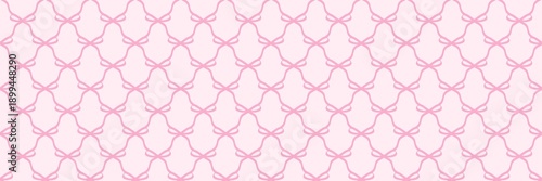 Schilderij op canvas Seamless pink bow ribbon pattern on light background