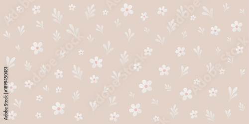 Cute spring flower pattern featuring tiny daisies and blooms. Seamless repeat design ideal for childrens textiles, baby products, and cottagecore-inspired decor projects