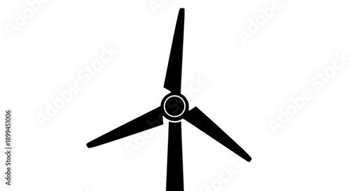 Wind turbine illustration viewed from the front showcasing renewable energy technology
