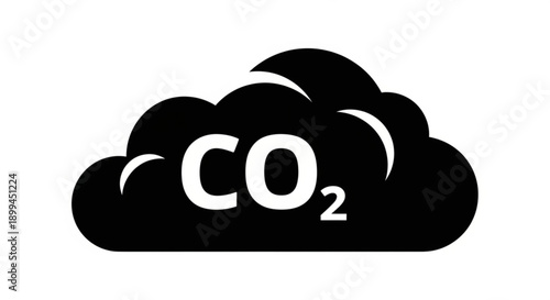 CO2 emission illustration depicting environmental impact through cloud representation