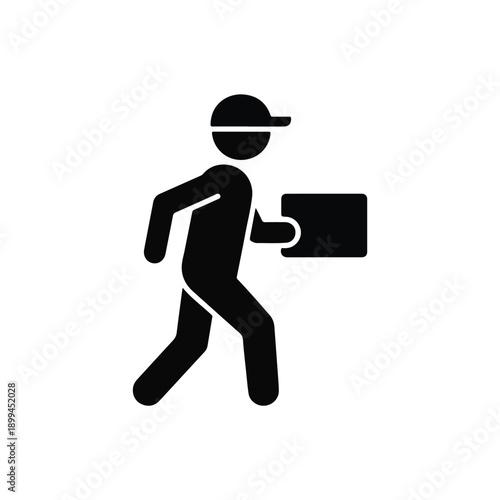Delivery Worker Carrying Package