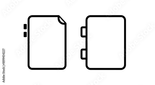 Blank Document and Attachment Icons, Vector Illustration