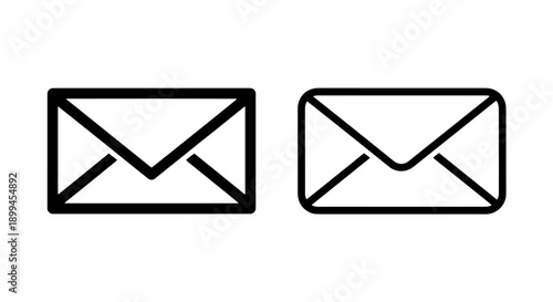 Mail Icons - Line Art Variations of Envelopes