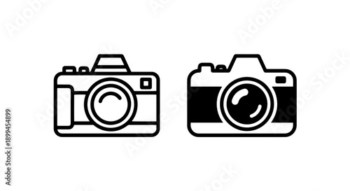 Camera Icons - Retro and Modern Styles in Line Art