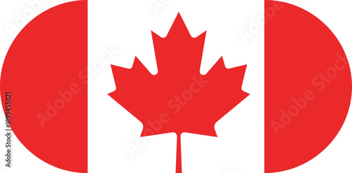 Red maple leaf on white background with red vertical bars Canada flag national symbol