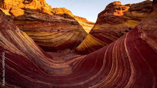 Wallpaper Mural Abstract Swirling Patterns of Red and Yellow Sandstone Formations Torontodigital.ca