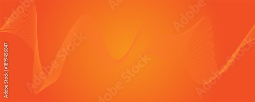 Vector abstract background with dynamic orange waves, lines and particles. modern design