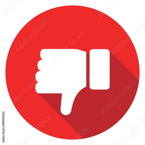 低評価や反対の意思表示を意味するサムズダウンのシンプルなベクターイラスト