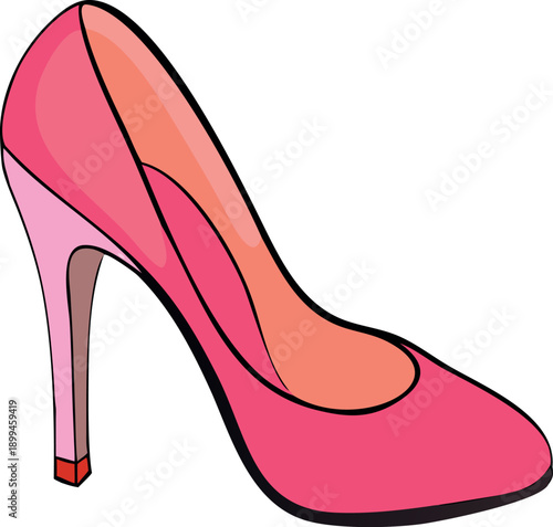 Pink high heel stiletto pump shoe vector