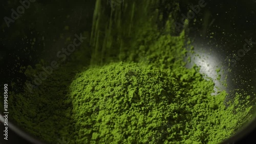 Wallpaper Mural Slow Motion Shot of Falling Matcha Powder into a Heap Torontodigital.ca