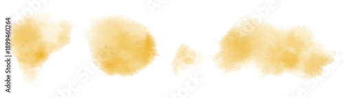 Watercolor stain decoration. yellow brown colored splatter brush