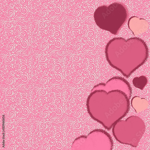 valentine background with hearts heart, love, valentine, pink, card, vector, illustration, design, pattern, frame, wedding, day, romance