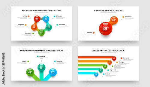 Project Report 5 2 3 Option Diagram Slideshow Design Collection. Advertising Profile Five Two Three Element Graph Presentation Template Vector Illustration Bundle.