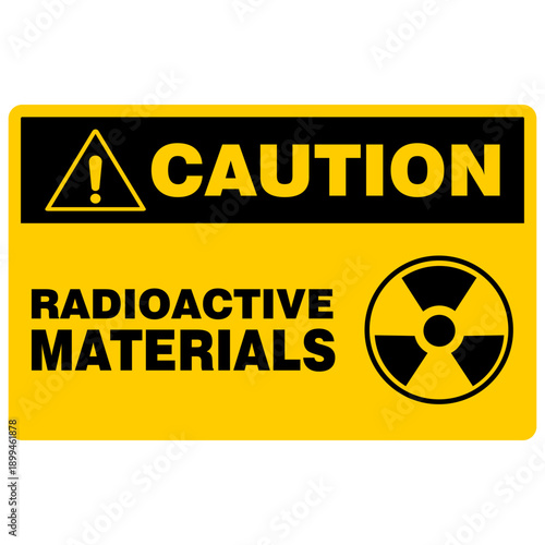 Caution, radioactive material, sign vector
