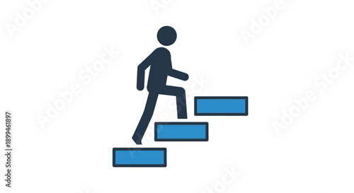 Man Climbing Steps: Career Growth Concept
