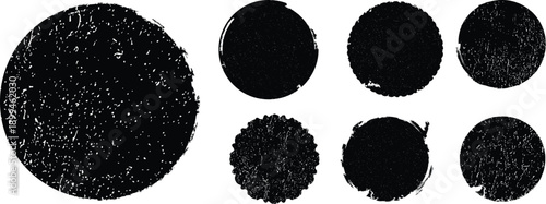 Grunge post Stamps Collection, Circles. Banners, Insignias , Logos, Icons, Labels and Badges Set . vector distress textures.blank shapes.
