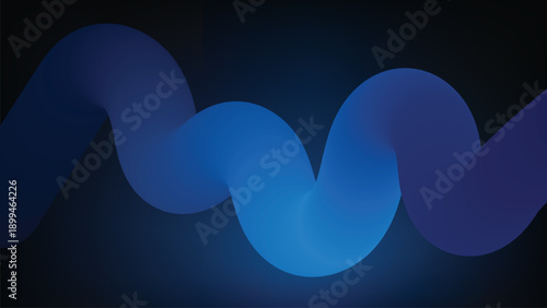 Dark blue liquid gradient wave background with smooth fluid shapes vector design