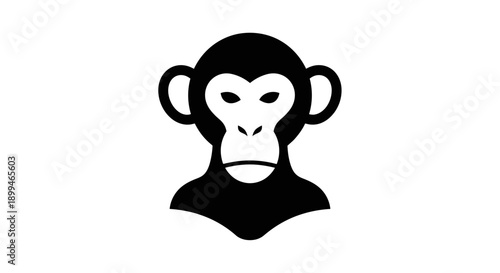Monkey Silhouette Graphic Illustration.