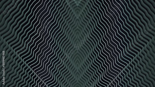 Abstract V-shaped tunnel of vibrating lines. Seamless 4K animation in cool tones. A futuristic background for tech projects, VJing, and sci-fi-style intros