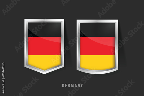 Vector Illustration of GERMANY Label Logo. GERMANY Badge Sign GERMANY With Flag, German Product Label Banners Template
