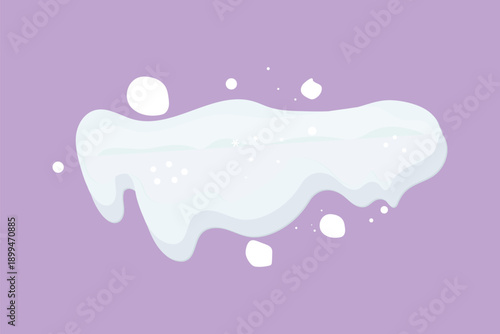Winter snow caps and icicle drifts, icy vector borders with frozen decorative elements. Cartoon vector elements features snowy textures, fluffy snow piles, and frosty effects for winter