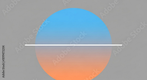 Sunset gradient background with white line blue and orange colors abstract design element