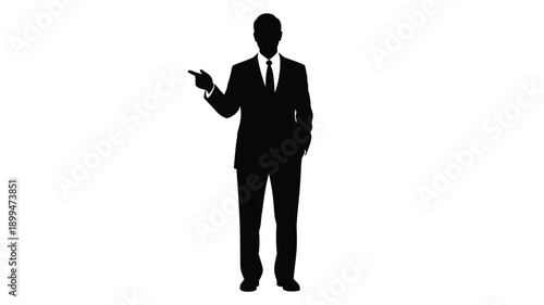 a business man in a suit pointing his finger silhouette