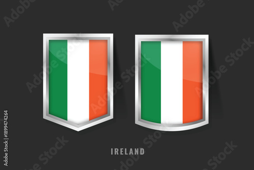 Vector Illustration of IRELAND Label Logo. IRELAND Badge Sign IRELAND With Flag, Irish Product Label Banners Template.