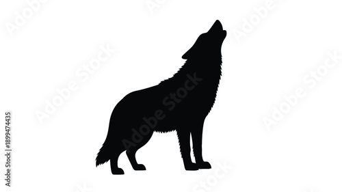 a black wolf howling at the moon a striking and powerful animal silhouette