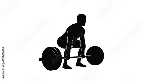 a strong man lifting a barbell showcasing strength and fitness silhouette