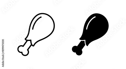 Chicken Leg Icon - Fried Chicken, Poultry, and Fast Food Symbol