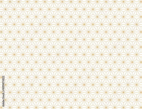 麻の葉のパターンイラスト ブラウン版